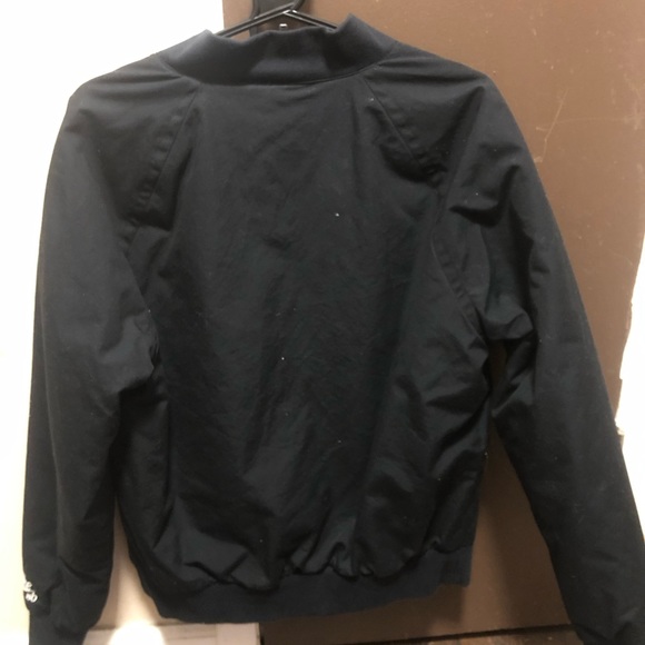 Plain black Nike flight jacket quilted with Nike logo on sleeve - Picture 2 of 2